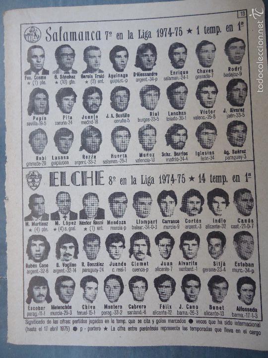 Sammelleidenschaft Sport: antigua hoja de futbol - jugadores equipos ...- SALAMANCA - ELCHE