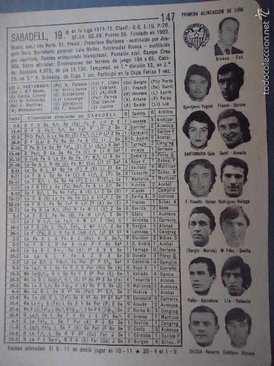Sammelleidenschaft Sport: antigua hoja de futbol - jugadores equipos ...- SABADELL SABADEL