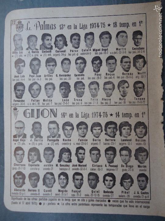 Sammelleidenschaft Sport: antigua hoja de futbol - jugadores equipos ...- LAS PALMAS - GIJON