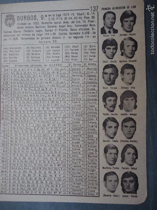 Sammelleidenschaft Sport: antigua hoja de futbol - jugadores equipos ...- BURGOS