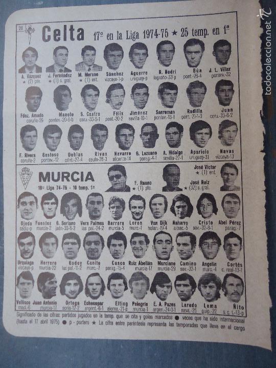 Sammelleidenschaft Sport: antigua hoja de futbol - jugadores equipos ...- CELTA - MURCIA