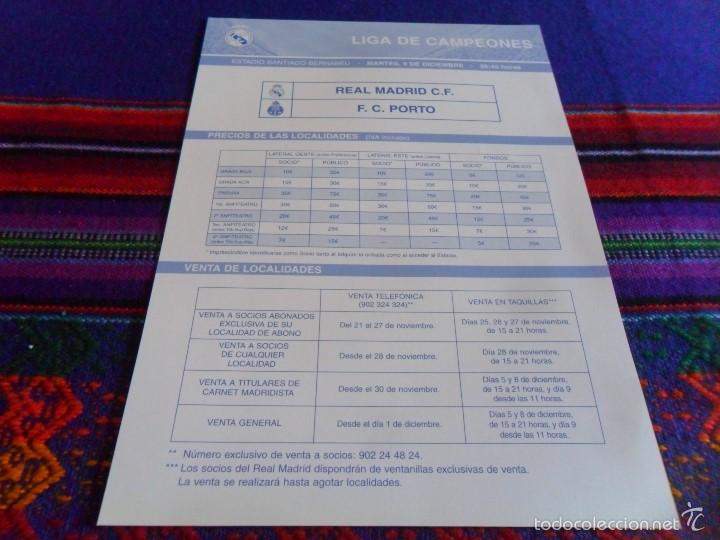Collectionnisme sportif: PROGRAMA OFICIAL CHAMPIONS LEAGUE REAL MADRID F.C. PORTO OPORTO. MBE.