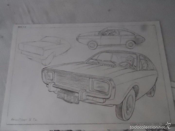Sammelleidenschaft Sport: LAMINA DIBUJO COCHE DEPORTIVO ANTIGUO FIAT RENAULT 15 TL