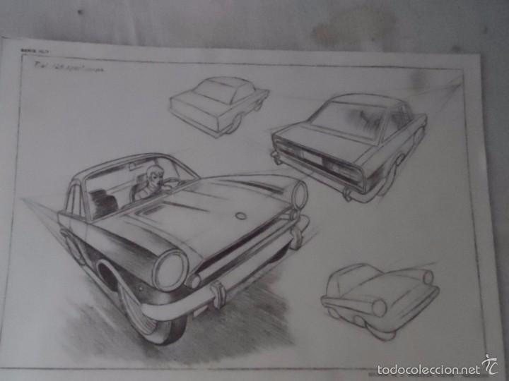 Sammelleidenschaft Sport: LAMINA DIBUJO COCHE DEPORTIVO ANTIGUO FIAT