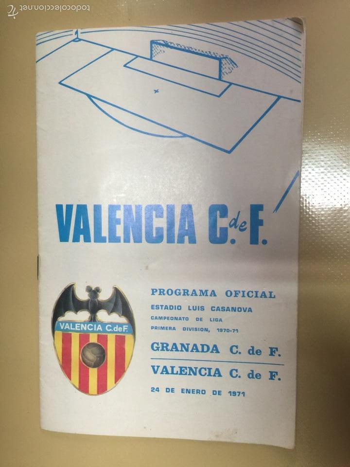Sammelleidenschaft Sport: VALENCIA CLUB DE F&Uacute;TBOL. PROGRAMA OFICIAL. A&Ntilde;O 1971.