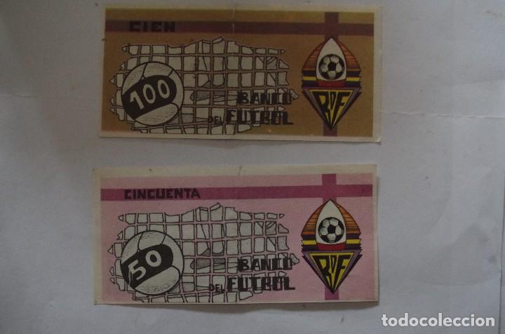 Coleccionismo deportivo: DOS BILLETES DEL BANCO DE FUTBOL DE 100 Y 50 - Foto 2