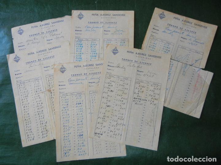 Collectionnisme sportif: AJEDREZ: LOTE 6 Planillas - PE&Ntilde;A AJEDREZ SANSENSE, Sants, Barcelona - 1958-1959