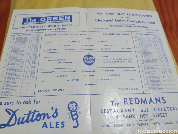 Coleccionismo deportivo: PROGRAMA BLACKPOOL V LUTON TOWN 58 59 - Foto 2