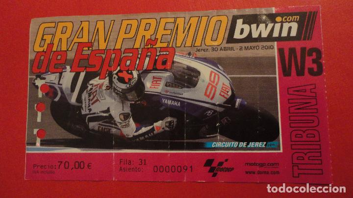 Sports collectibles: ANTIGUA ENTRADA.GRAN PREMIO DE ESPA&Ntilde;A.BWIN.CIRCUITO DE JEREZ.2010.