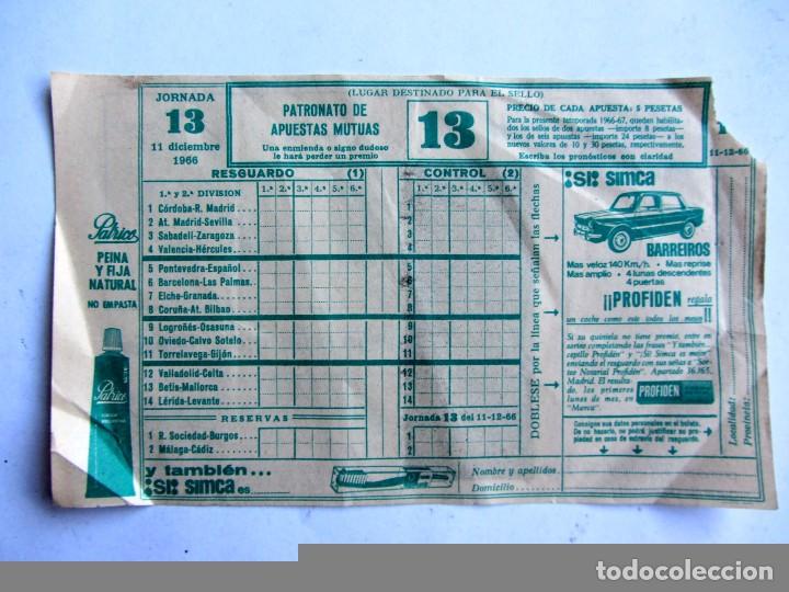 Coleccionismo deportivo: QUINIELA DE 1966. SIN RELLENAR - Foto 1