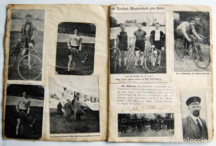Coleccionismo deportivo: Libreta con recortes de prensa de los a&ntilde;os 20 de ciclistas daneses - Foto 3