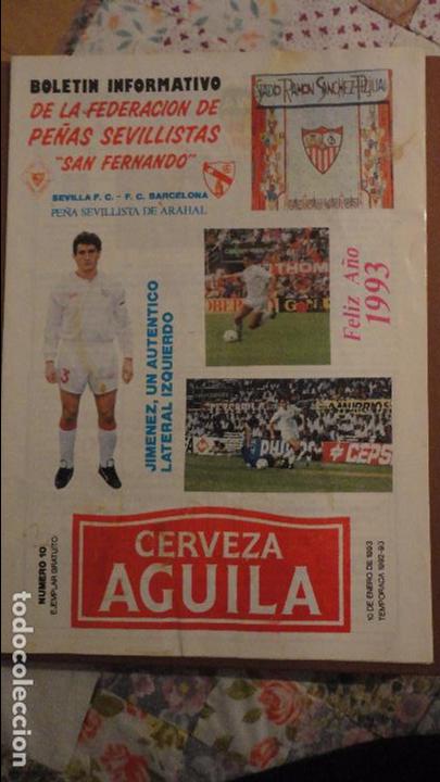 Sports collectibles: BOLETIN INFORMATIVO.PE&Ntilde;AS SEVILLISTAS.SAN FERNANDO.N&ordm; 10. 1992-1993.SEVILLA.F.C.