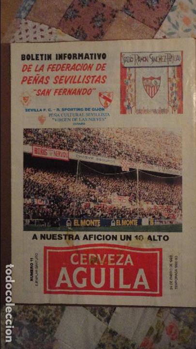 Sports collectibles: BOLETIN INFORMATIVO.PE&Ntilde;AS SEVILLISTAS SAN FERNANDO.N&ordm; 11.SEVILLA.F.C.1992-1993