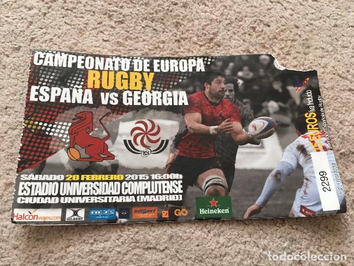 Coleccionismo deportivo: R1219 ENTRADA TICKET ESPA&Ntilde;A GEORGIA RUGBY 2015 - Foto 1