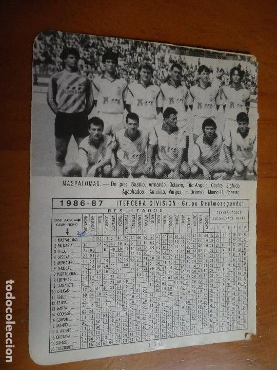 Sports collectibles: antigua hoja futbol - FOTOS DE JUGADORES EQUIPO ALINEACION CLUB 1986  maspalomas