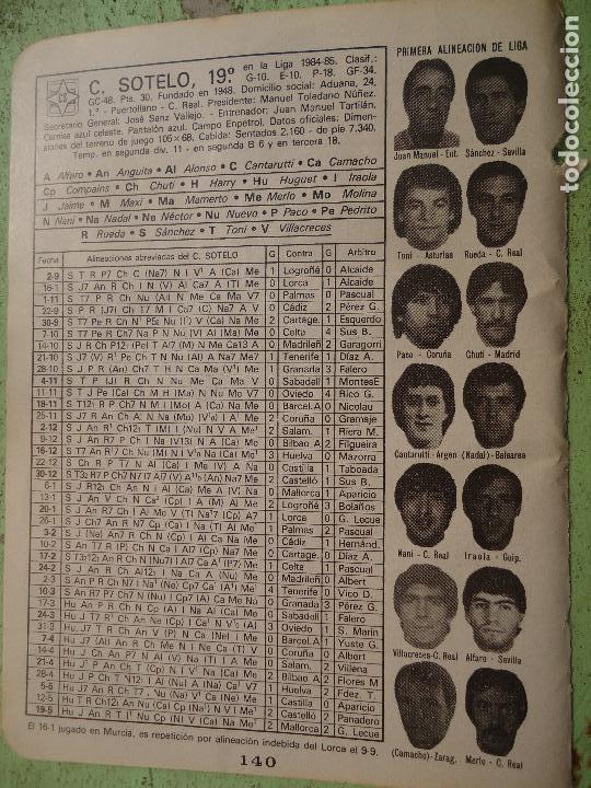 Sports collectibles: antigua hoja futbol - FOTOS DE JUGADORES EQUIPO ALINEACION CLUB SOTELO
