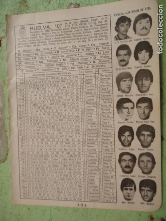 Sports collectibles: antigua hoja futbol - FOTOS DE JUGADORES EQUIPO ALINEACION CLUB HUELVA