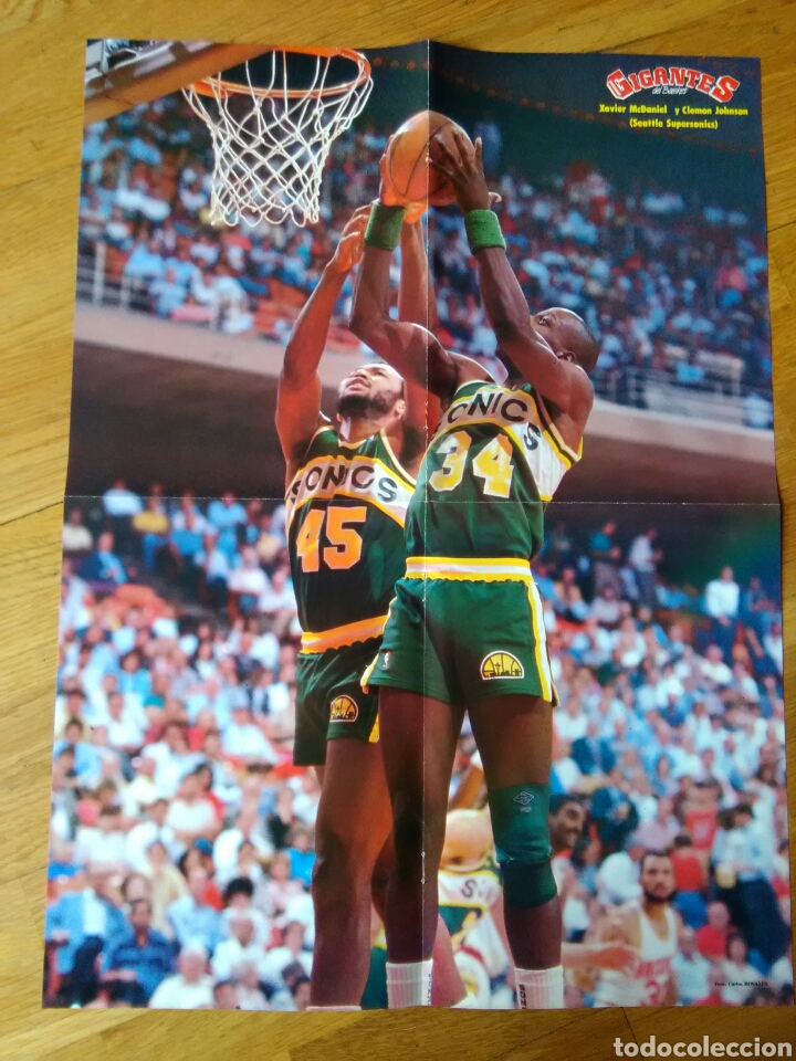 Coleccionismo deportivo: P&oacute;ster gigantes del Basket - Xavier mcdaniel y clemon Johnson 56x42 - Foto 1