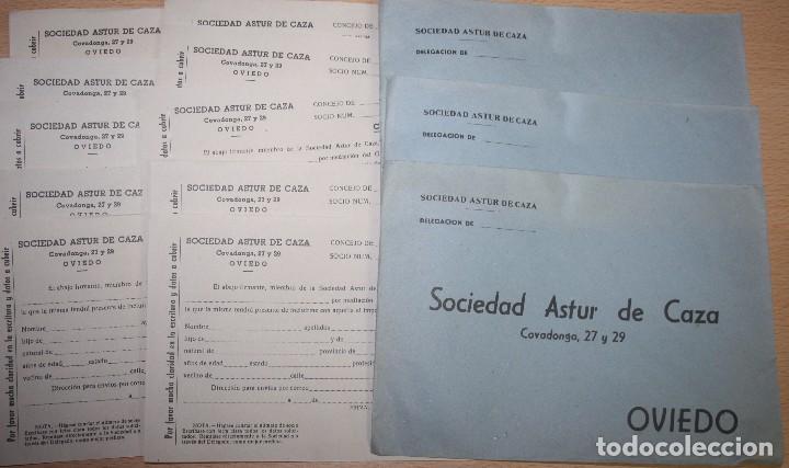 Coleccionismo deportivo: Antiguos sobres e impresos de la Sociedad Astur de Caza - Foto 1