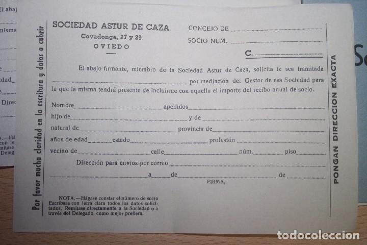 Coleccionismo deportivo: Antiguos sobres e impresos de la Sociedad Astur de Caza - Foto 2