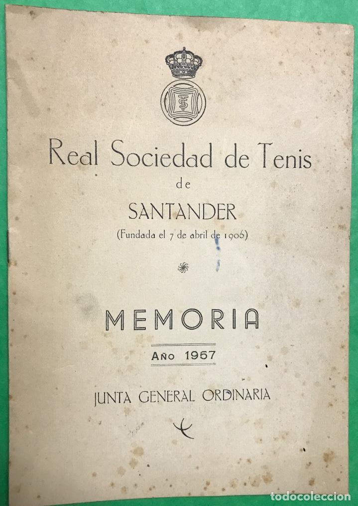 Collectionnisme sportif: Real Sociedad de Tenis de Santander - Memoria A&ntilde;o 1957 - Junta General Ordinaria