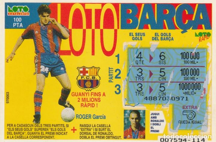 Collectionnisme sportif: BAR&Ccedil;A - LOTO RAPID - F, C. BARCELONA - FUTBOL - ROGER  GARCIA