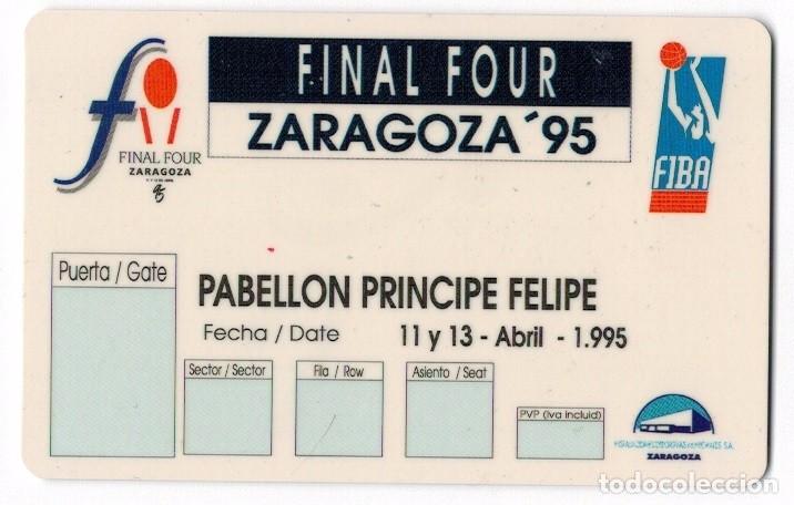 Coleccionismo deportivo: ABONO FINAL FOUR 95 - ZARAGOZA 1995 - Foto 1