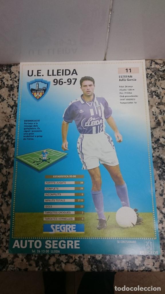 Sports collectibles: FICHA DIARIO SEGRE .U E. LLEIDA 96 - 97 ESTEFAN JULIA GARCIA