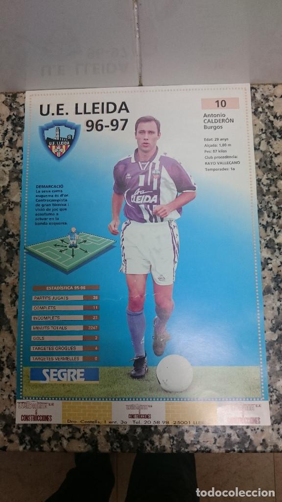 Sports collectibles: FICHA DIARIO SEGRE .U E. LLEIDA 96 - 97 ANTONIO CALDERON BURGOS