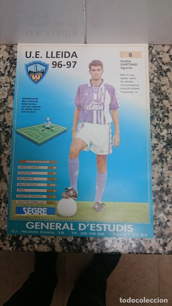 Sports collectibles: FICHA DIARIO SEGRE .U E. LLEIDA 96 - 97 GAIZKA GARITANO AGUIRRE