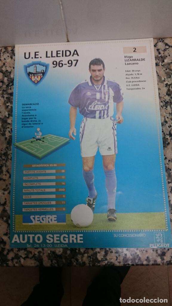Sports collectibles: FICHA DIARIO SEGRE .U E. LLEIDA 96 - 97 I&Ntilde;IGO LIZARRALDE LAZCANO