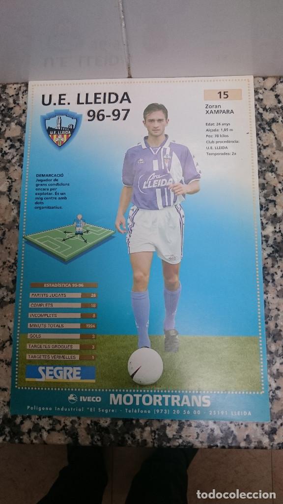 Sports collectibles: FICHA DIARIO SEGRE .U E. LLEIDA 96 - 97 ZORAN XAMPARA