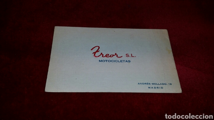 Sports collectibles: Antigua gran tarjeta de tema motocicletas Madrid treor sl