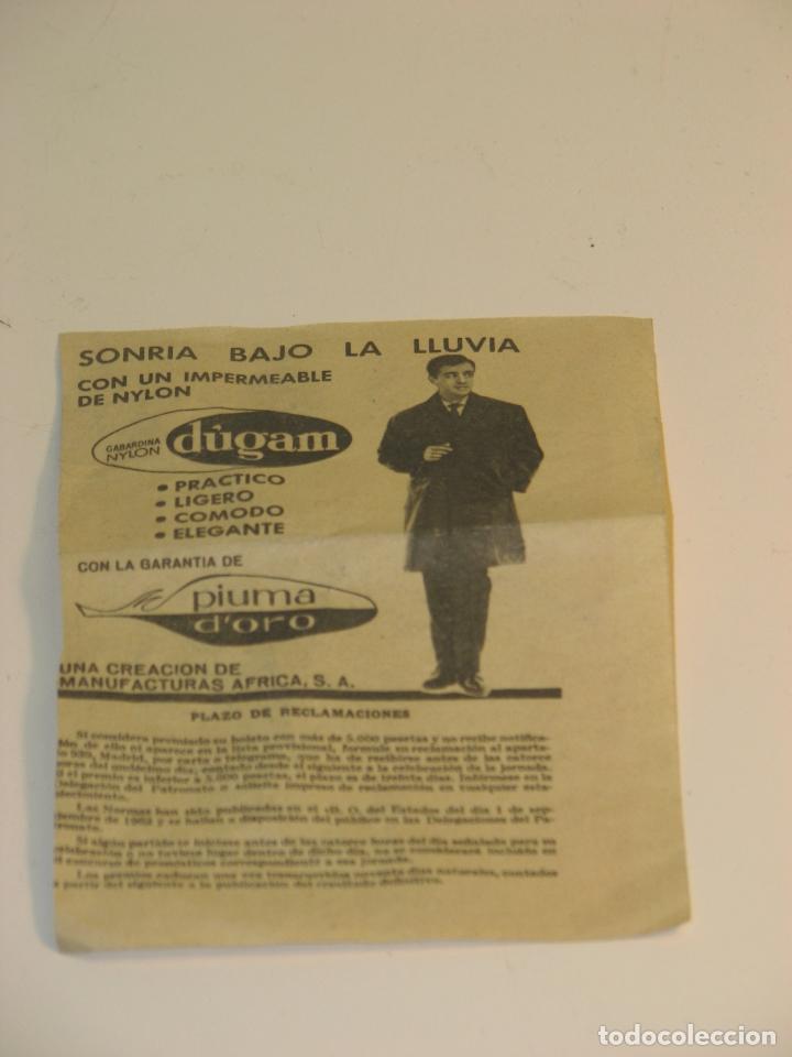 Coleccionismo deportivo: RESGUARDO QUINIELA JORNADA 36  2 DE JUNIO DE 1963 - Foto 3