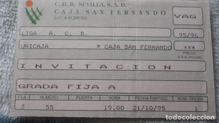Sports collectibles: ENTRADA BALONCESTO.SAN FERNANDO.UNICAJA.SEVILLA.1995.