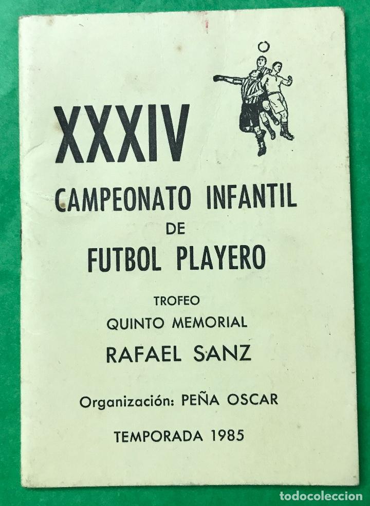 Sports collectibles: Programa XXXIV Campeonato Infantil de F&uacute;tbol Playero - Santander - A&ntilde;o 1985