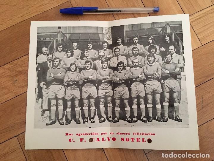 Sports collectibles: R14650 FELICITACION Y AGRADECIMIENTO CALVO SOTELO ASCENSO SEGUNDA DIVISION CON FOTO PLANTILLA 1975