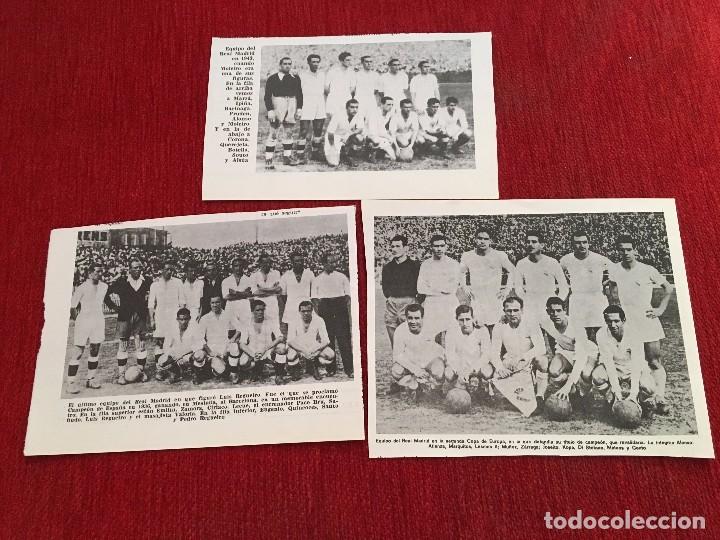 Collectionnisme sportif: 3 RECORTES PERIODICOS FOTOGRAFIAS ALINEACIONES REAL MADRID 1936 1943 1957