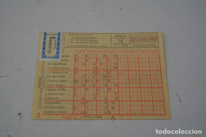 Coleccionismo deportivo: QUINIELA DE 1989 - Foto 1