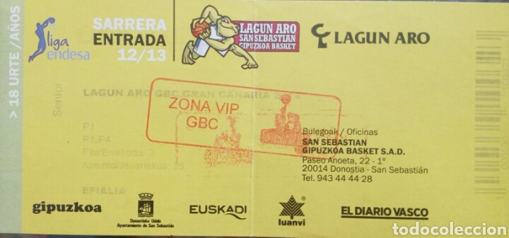 Coleccionismo deportivo: ENTRADA ACB LAGUN ARO VS GRAN CANARIA 2014 - Foto 1