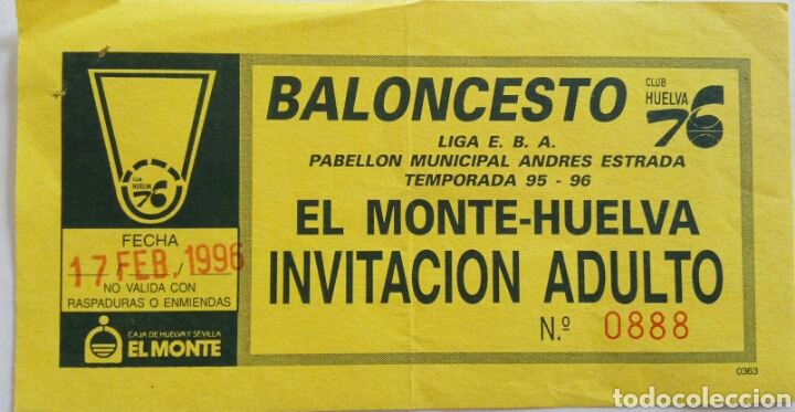 Coleccionismo deportivo: ENTRADA BALONCESTO. CLUB HUELVA - Foto 1