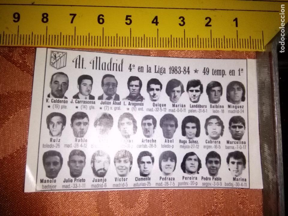 Collectionnisme sportif: RECORTE FOTOGRAFICO FUTBOL LIGA -  1883 - 1984