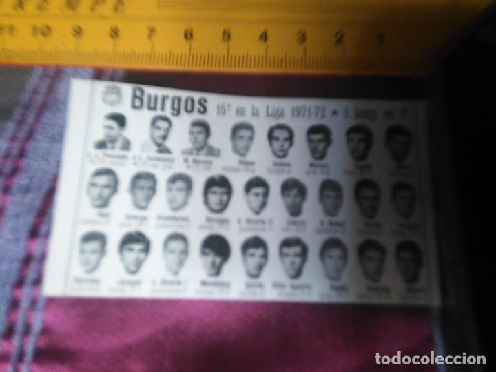 Collectionnisme sportif: RECORTE FOTOGRAFICO FUTBOL LIGA - 1971 - 1972 burgos