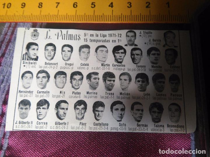 Collectionnisme sportif: RECORTE FOTOGRAFICO FUTBOL LIGA - 1971 - 1972 LAS PALMAS