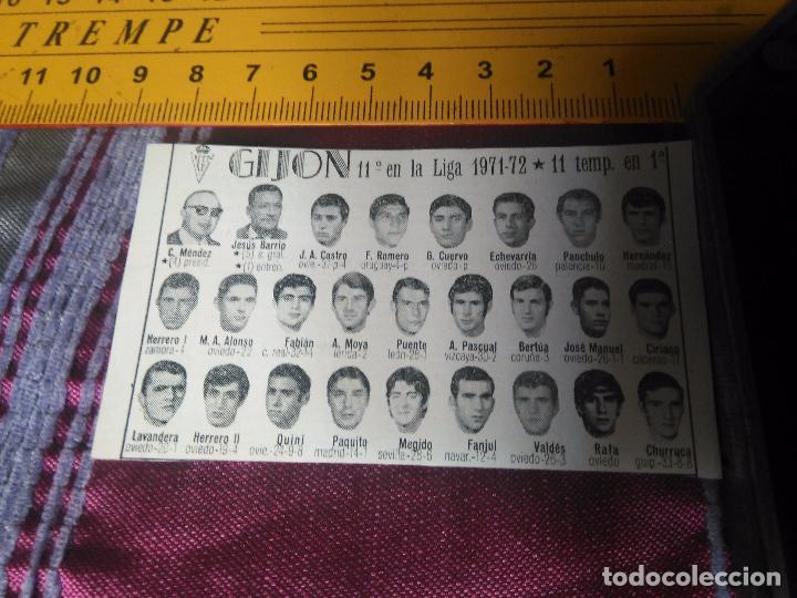 Collectionnisme sportif: RECORTE FOTOGRAFICO FUTBOL LIGA - 1971 - 1972 GIJON