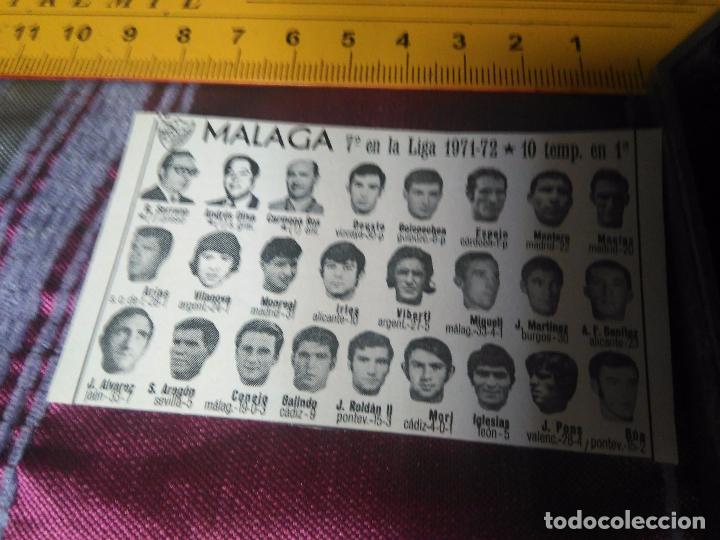 Collectionnisme sportif: RECORTE FOTOGRAFICO FUTBOL LIGA - 1971 - 1972 AT. MALAGA