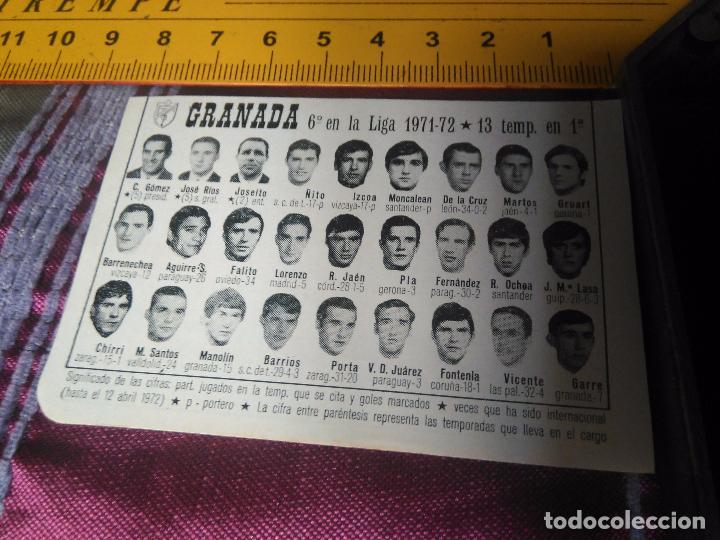 Collectionnisme sportif: RECORTE FOTOGRAFICO FUTBOL LIGA - 1971 - 1972 GRANADA
