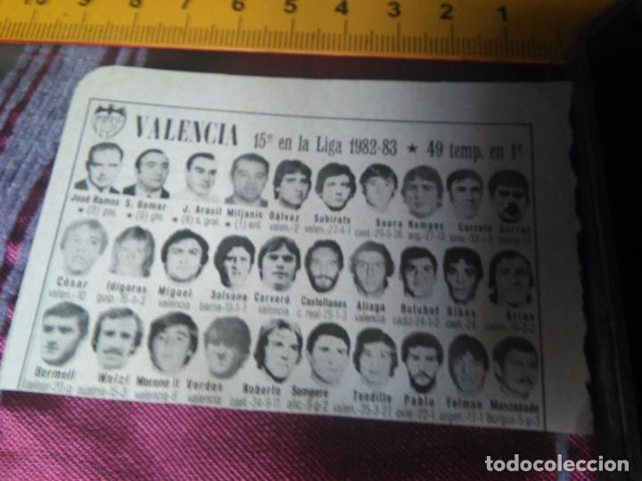 Sammelleidenschaft Sport: RECORTE FOTOGRAFICO FUTBOL LIGA - 1982 - 1983 VALENCIA