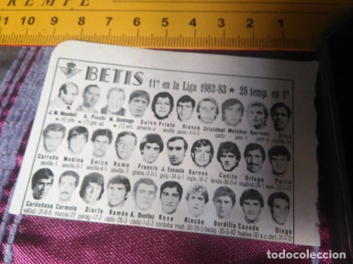 Sammelleidenschaft Sport: RECORTE FOTOGRAFICO FUTBOL LIGA - 1982 - 1983 BETIS