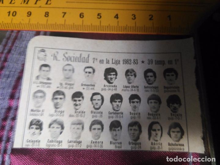 Sammelleidenschaft Sport: RECORTE FOTOGRAFICO FUTBOL LIGA - 1982 - 1983 REAL SOCIEDAD